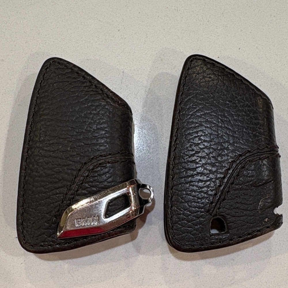 BMW Leather Key Holder with Silver Accent